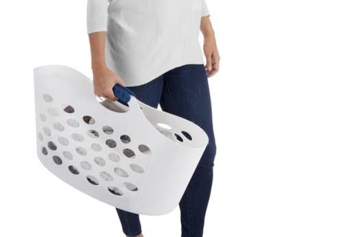 Rubbermaid 1.5 Bushel Capacity Durable Versatile Flex N Carry Portable Flexible Laundry Basket With Convenient Carrying Handles,